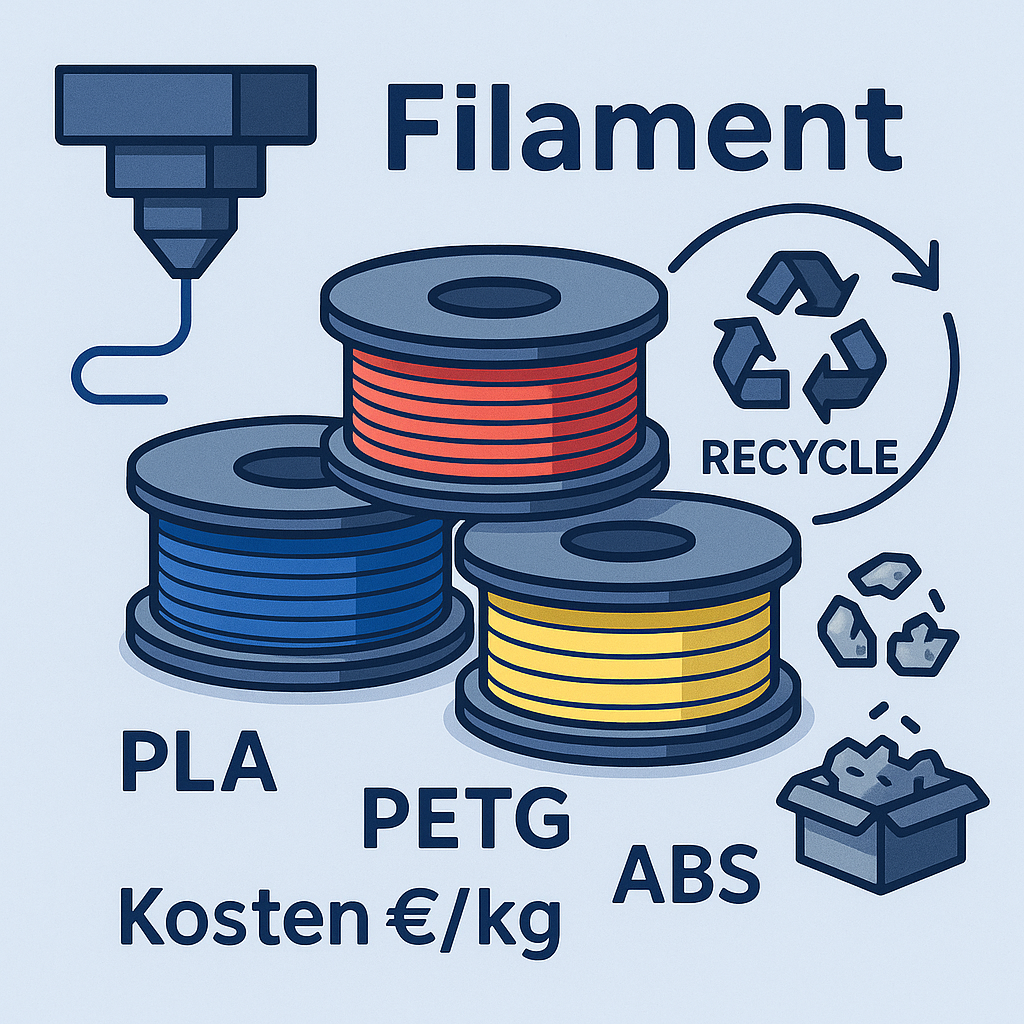 3D-Druck-Filament – Grundlagen, Materialien, Recycling und Kosten